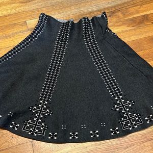 Max Studio swing skater skirt knit Scandinavian print small medium